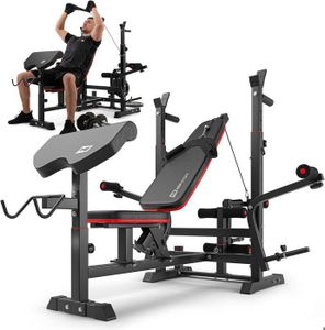 Banc De Musculation KM-Fit Pliable - 400 Kg Charge, Dossier Réglable, Sangles Incluses