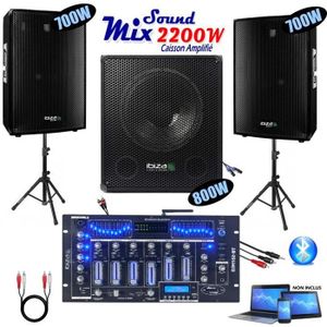 PACK SONO Sono 2200W Total avec 1 Table de Mixage DJM102BT B