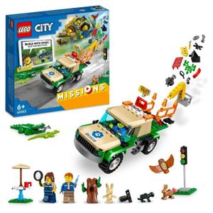ASSEMBLAGE CONSTRUCTION LEGO® City 60353 Missions de Sauvetage des Animaux Sauvages, Jouet de Construction Interactif