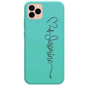 COQUE - BUMPER Coque turquoise Iphone 11 avec votre prenom police