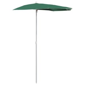 PARASOL Demi-parasol de jardin avec mât 180x90 cm Vert ZHA