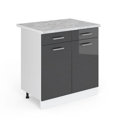 Elément haut de cuisine R-Line, 57cm, Blanc campagne, Anthracite, Vicco