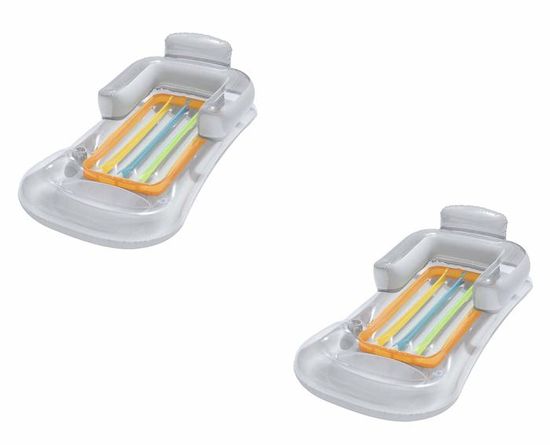 Matelas Gonflable Piscine 4 En 1 Avec Filet - Hamac, Chaise, Siège, Pour Adultes Et Enfants, Lot De 2