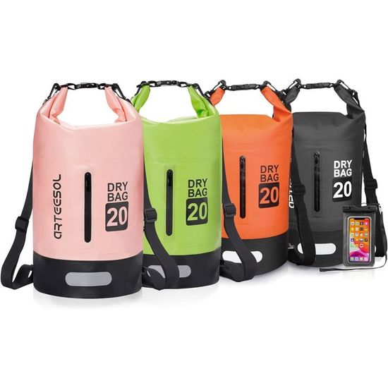 Sac étanche JSRHEEM 10/20/30L – IPX6, Sangle Réglable, Idéal Pour Kayak, Plage, Randonnée Et Sports Nautiques