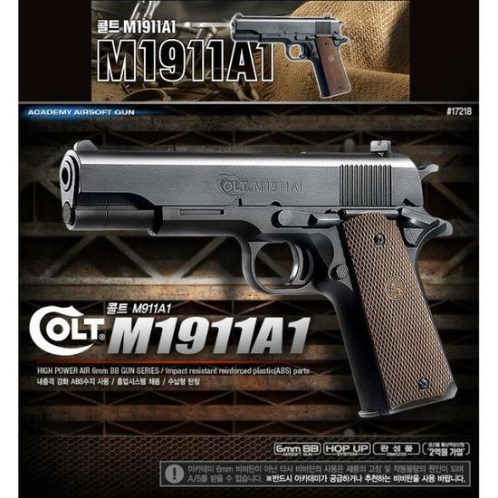 ACADEMY Colt M1911A1 17218 Airsoft Pistol BB Gun 6mm Hand Grips with tracking
