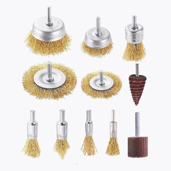 Lot De 2 Brosses à Alésage Pour Perceuse En Acier Inoxydable - Neuves