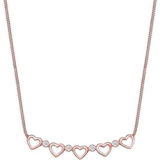 Collier Cœur Ouvert Silverly - Argent 925 Plaqué Or Rose, Avec Pendentif, Neuf Avec étiquettes