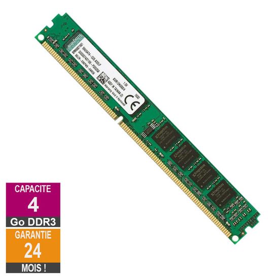 Kit De Mémoire RAM Kingston 8 Go (2x4 Go) DDR3-1333 MHz - DIMM 240 Broches, KVR13N9S8/4, Occasion