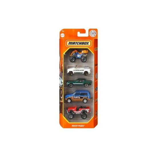 Voitures Miniatures MATCHBOX Rocky Peaks Coffret de 5 Vehicules Blanc Verte Rouge Bleue