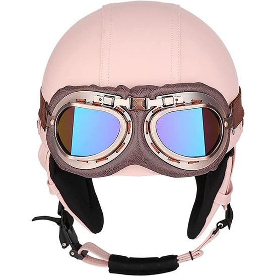 GAOZCTT Moto Casquette De Baseball Casque Demi Vintage Casque Jet Demi Coque ECE Homologué Mobylette Bols Casque Pilote Casque De Scooter À Visage Ouvert Pour Hommes Femmes Fashion