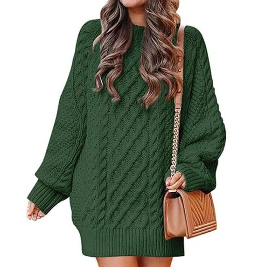 Pull Femme Hiver Col Rond – Sweater Chaud Manches Longues En Laine Douce | Style Vintage Décontracté Pour Automne Et Hiver - 12