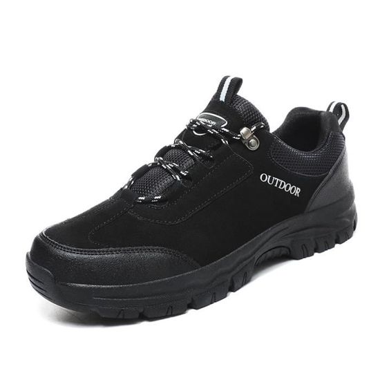 Chaussures De Randonnée/homme Sans Lacets - Cuir Suédé, Semelle Antidérapante - Confort Orthopédique Et Respirable