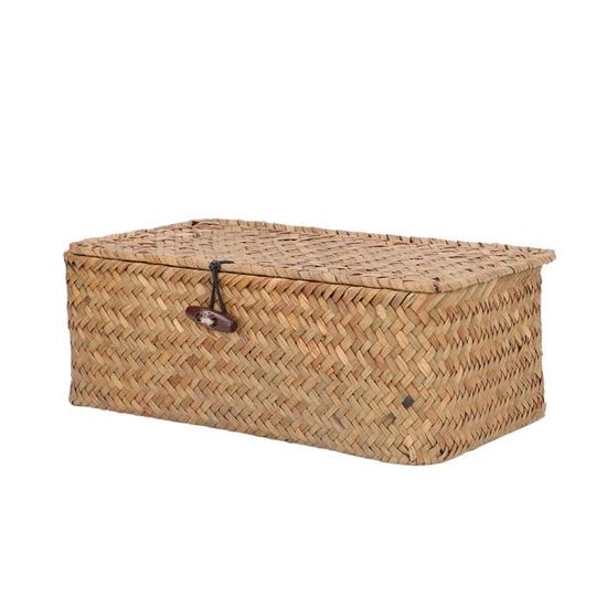 HUAOSN Panier De Rangement En Jonc De Mer Naturel, Bacs À Étagères