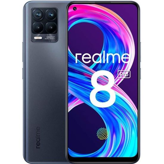 Realme 8 Pro 8 Go 128 Go Snapdragon 720G 6,4 pouces NFC FHD + 108MP Quad Camera 50W SuperDart Charge 4G Smartphone-Noir