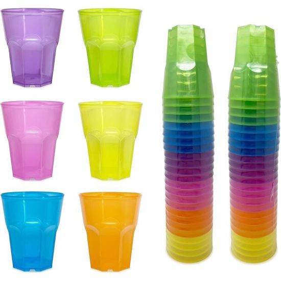 Verre Plastique Enfant Lot De 6 Verres En Plastique Incassables TIE-DailyNec - 410ml, Acrylique Transparent, Pour Cocktails Et Jus Verres Incassables