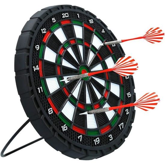 Cible Fléchettes Magnétique 38cm - 15 Fléchettes Incluses, Double Face, Sécurité Enfants Et Adultes