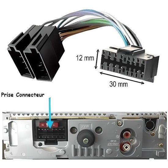 Câble adaptateur ISO autoradio SONY MEX-R 1 Xplod MP3 CD-M630 CD