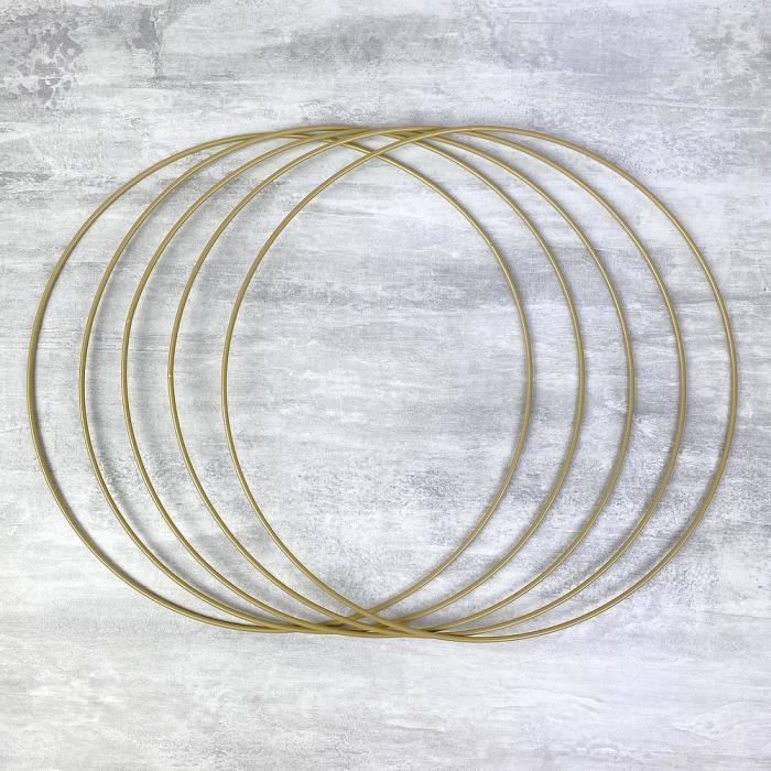 Lot De 2 Cercles Métalliques Dorés - Diamètre 70cm - Pour Abat-jour, Attrape-rêves, Déco