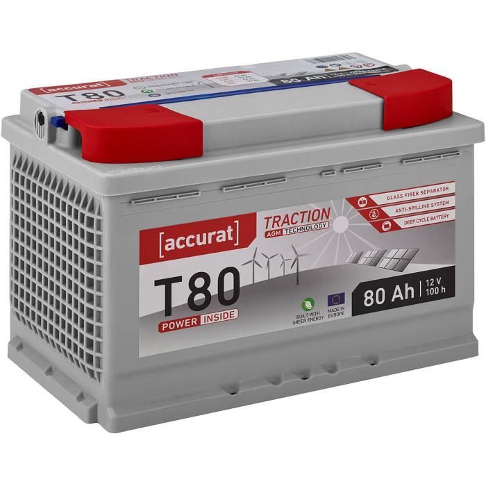 Accurat Traction T80 AGM Batteries Décharge Lente 80Ah