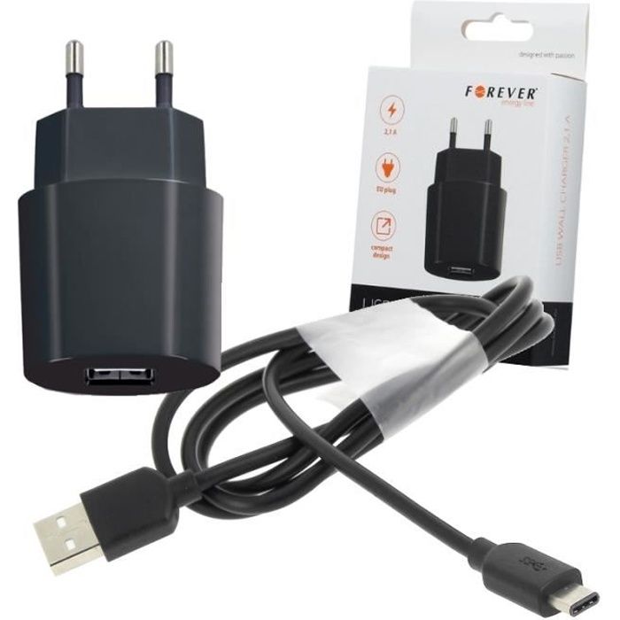 Chargeur Secteur USB 2A + Câble Type-C Pour XIAOMI Mi A3 - Mi 9T Pro - Mi 8 Pro - Mi 9 SE - REDMi Note 7 - Mi Mix 3 - Mi 9 -... et +