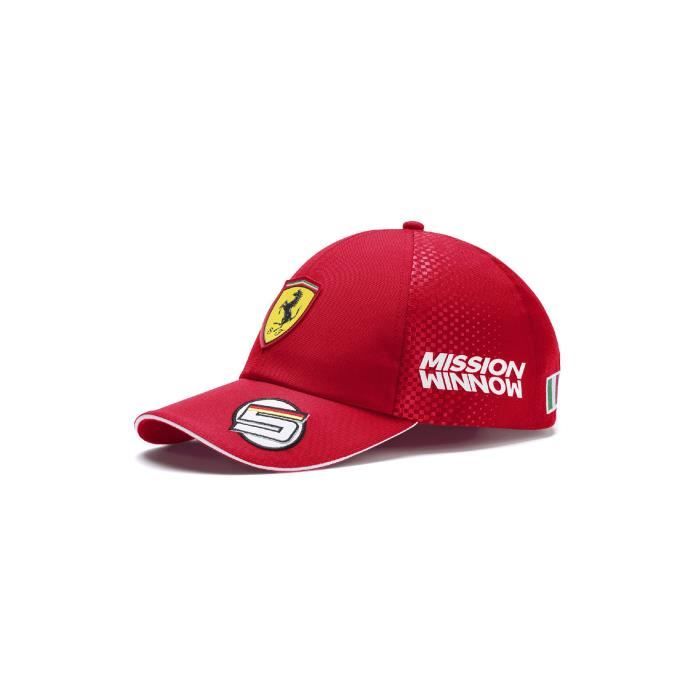 Casquette FERRARI Team VETTEL 2019 baseball rouge