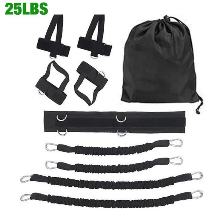 Bandes de résistance à la vitesse et à l'agilité du corps entier, Ensemble d'entraînement de la force des jambes, 25LBS