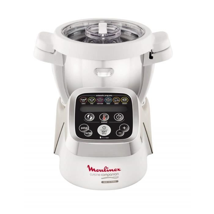 Moulinex HF802AA1 Robot Cuiseur Multifonction Companion – 6 programmes automatiques, 5 accessoires inclus, capacité jusqu’à 6 per