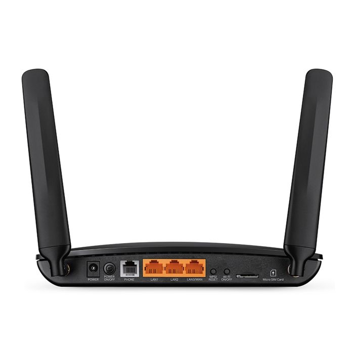 TPLINK 300Mbps Telephony Router 300Mbps Wireless N 4G LTE Telephony Router 2xAntennas 2xFast Ethernet LAN Ports 1xFast Ethernet