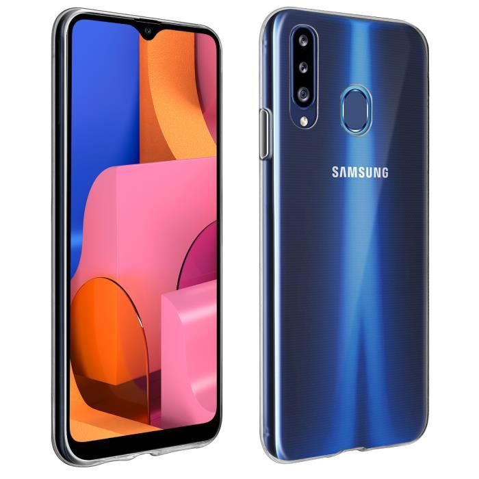 Coque Galaxy A20s Protection Silicone Souple Ultra-Fin Transparent Blanc
