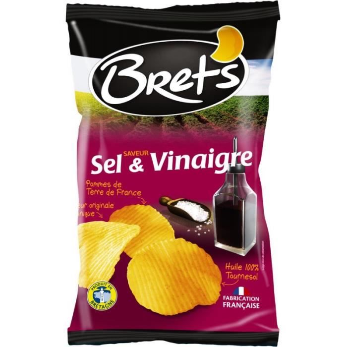 BRET'S - Chips Saveur Vinaigre 125G - Lot De 4