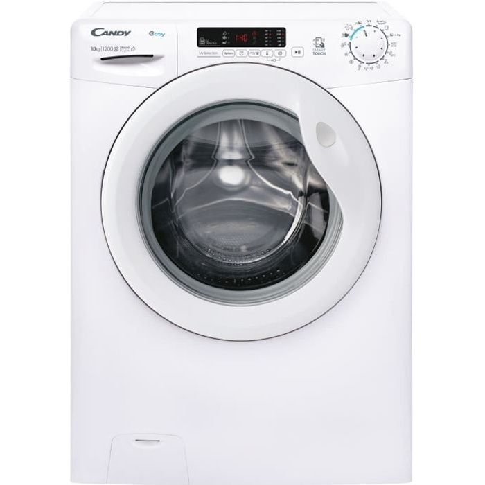 Lave-linge hublot CANDY EY 12102DE/1-S - 10 kg - L60cm - 1200 trs/min - Connecté - Programmes rapides - Blanc