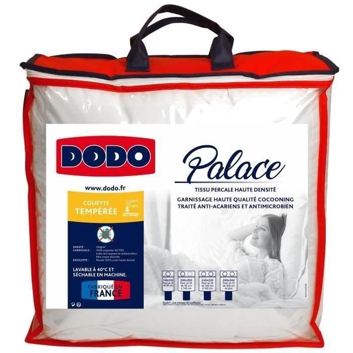 DODO Couette tempérée Percale Anti-Acariens PALACE - 140 x 200 cm - Blanc