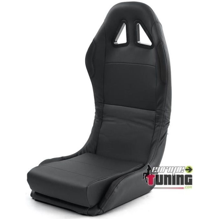SIEGE BAQUET SPORT RABATTABLE UNIVERSEL SIMILI CUIR NOIR (05417)