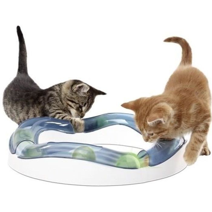 CAT IT Aire de jeux Speed Circuit avec balle lumineuse - Pour chat