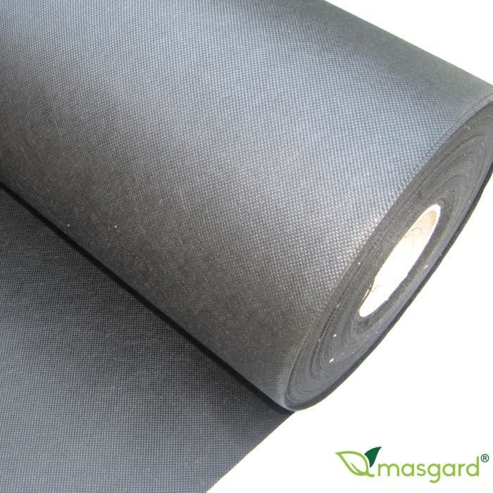 100 m² géotextile - toile de paillage - contre mauvaises herbes 1,00 m x 100,00 m - 50 g/m² noir