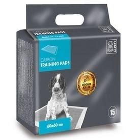 M PETS 15 coussins d'entraînement chiot au carbone - Anti Odeurs - 60 x 60 cm - Gris