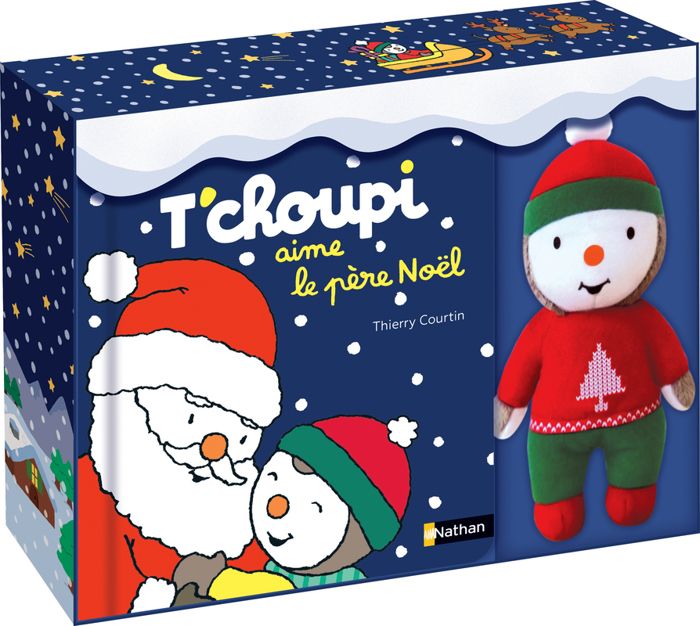 Nathan - Mon coffret T'choupi aime le Père-Noël - avec une peluche T'choupi - Un beau cadeau de Noël dès 2 ans - 248x188