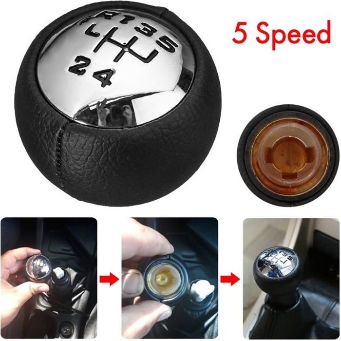 T4W Pommeau de Vitesse 5-Vitesses Pour Citroen C3 C4 Picasso Peugeot 307 3008 407