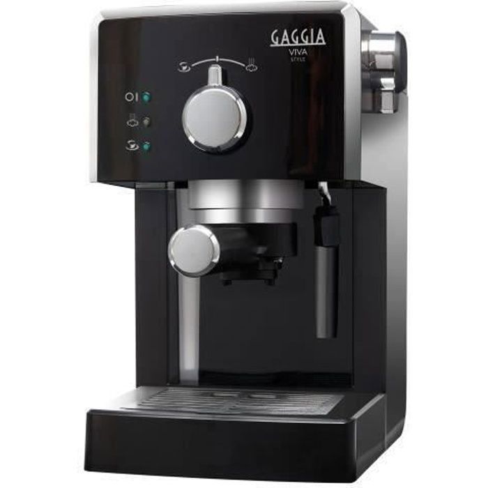 Gaggia Viva RI8433 Machine à café avec buse vapeur -Cappuccino- 15 bar noir - argent