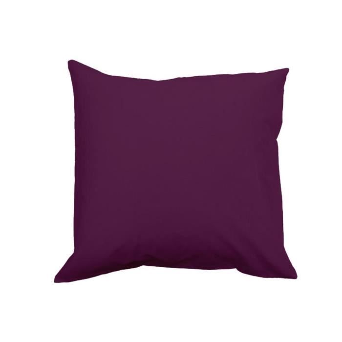Taie d'oreiller coton prune EDEN