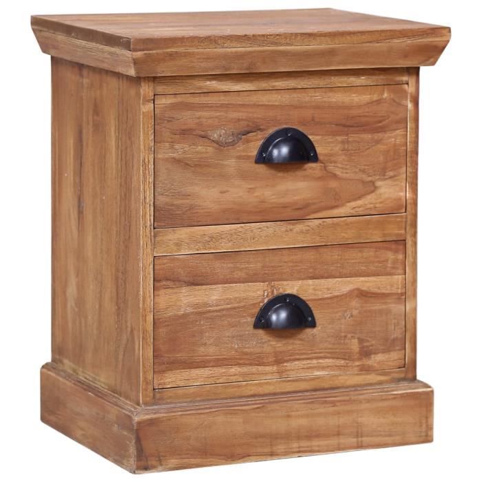 UCO 40 x 30 x 50 cm Table de chevet Teck solide - Argent
