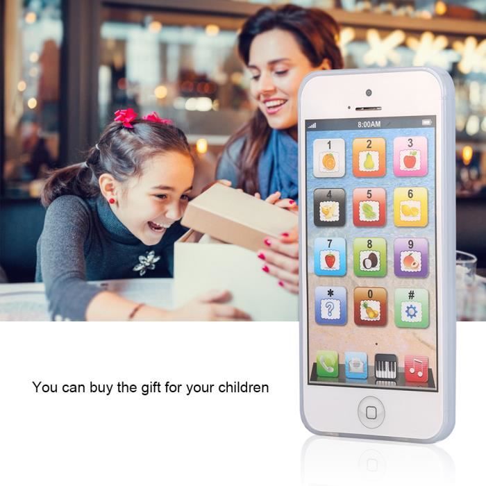 Jouet de téléphone intelligent d'enfant, jouet intelligent multifonctionnel de téléphone de bébé HB033 -YEL