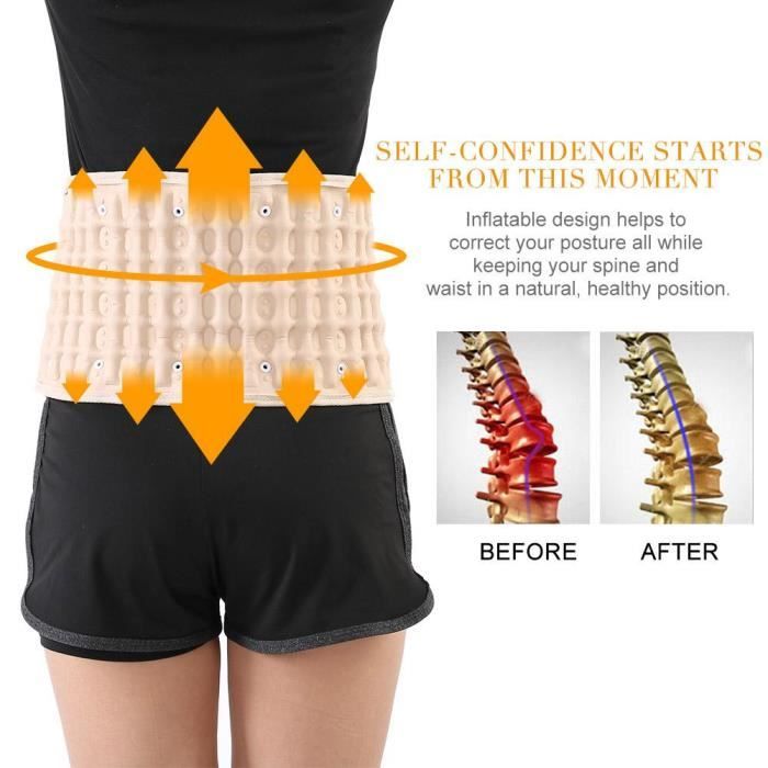Lumbar Traction Belt Spinal Air Traction Decompression Lower Back Belt Brace Waist Magnetic