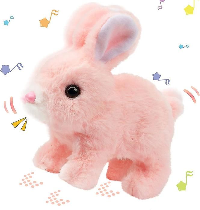jouet électronique en peluche de lapin, jouet interactif de lapin de pâques, lapin ludique sautille autour fait des s - couleur