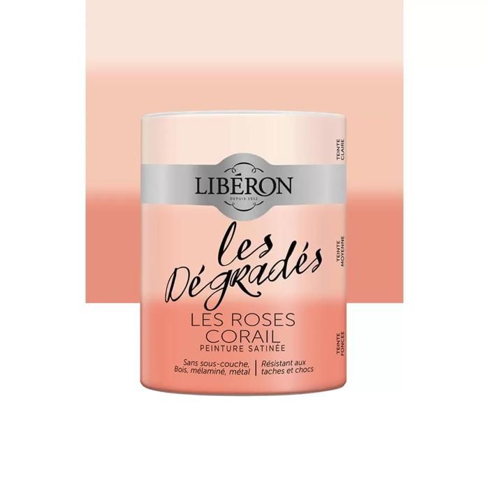 Peinture décorative - LIBERON - Les dégradés - Les Roses Corail - 0 6 L - Couvre 4 m² Peinture décorative - LIBERON - Les dégradés - Les Roses Corail - 0 6 L - Couvre 4 m²
