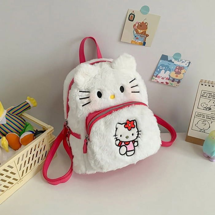 Sanrio kawaii Hello Kitty peluche cannelle rouleau sac à dos my Melody sac à dos kuromi fille cadeau de Noël Q