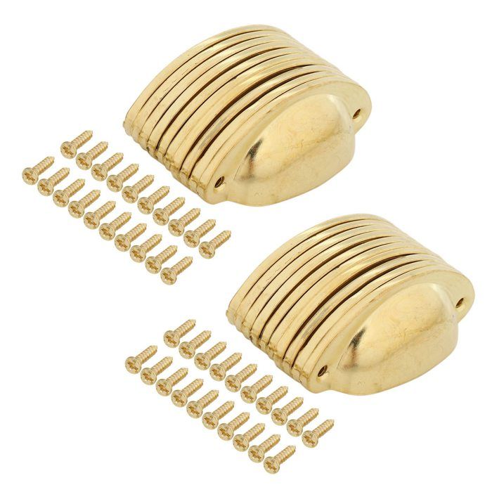 Lot De 8 Poignées Tiroir "tasse" Bronze - Uxcell - Pour Trous Centres à 66 Mm - En Fer Peint - Dimensions 81x35x18 Mm