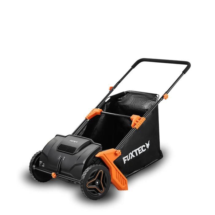 Ramasseur de feuilles FUXTEC FX-LS52 manuel bac 100 L largeur 53 cm 65 kg poignées réglables 2 roues