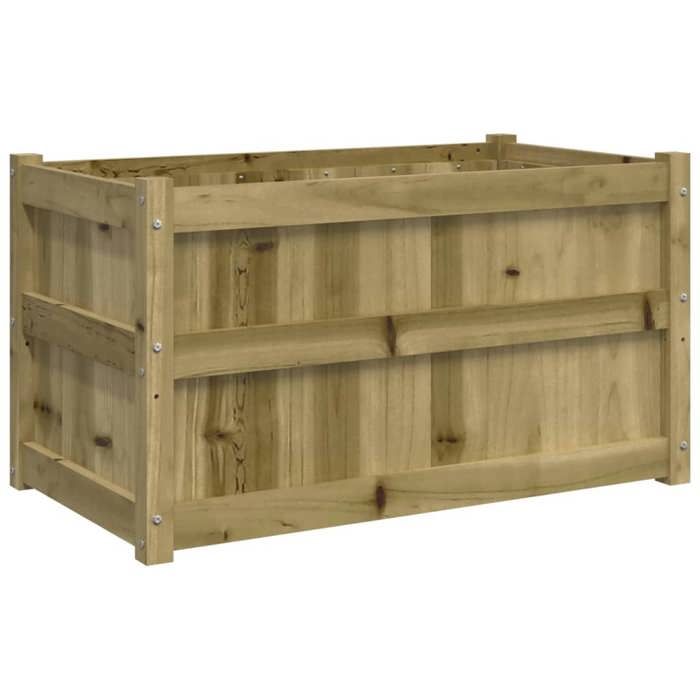 VidaXL Jardinière D'Extérieur Bois De Pin Imprégné 90x31x31 Cm - Bac à Fleurs Surélevé Pour Jardin, Patio Et Terrasse
