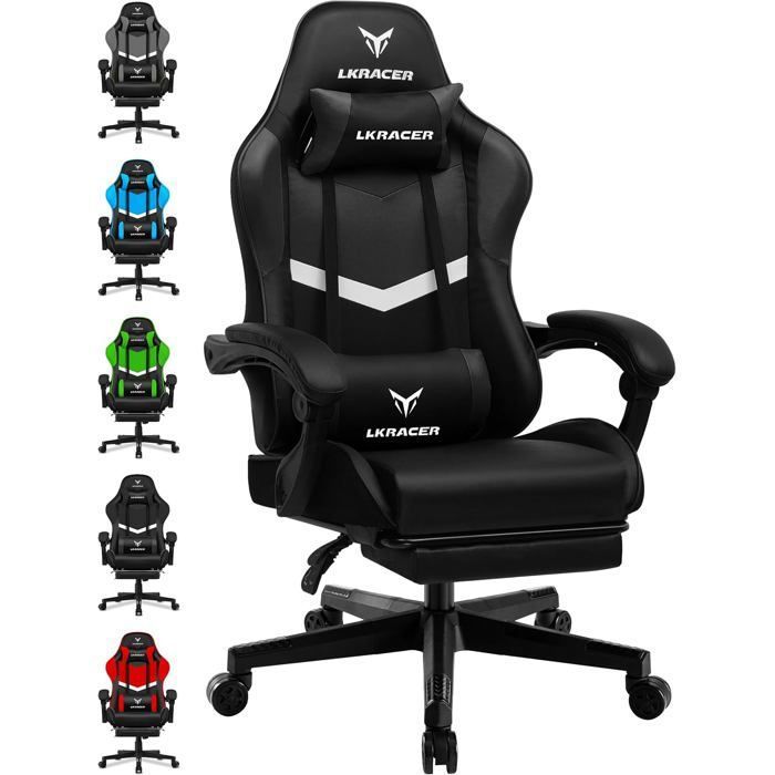 GTPLAYER Chaise Gaming+Bureau de Gaming, Fauteuil Gamer Dossier Inclin... pas cher